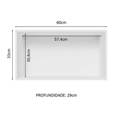 Armário Aéreo 60 Cm 1 Porta Basculante Branco Madesa