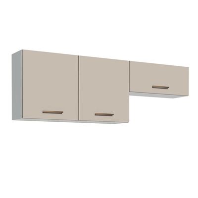 Kit 2 Armários Aéreos Multiuso 3 Portas Branco/Crema