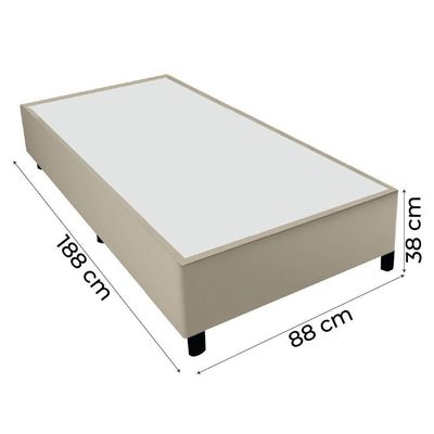 Base Cama Box Solteiro 88x188x38cm Bege Suede Veludo Prince Bege