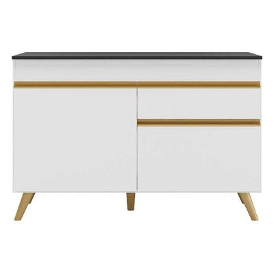 Balcão De Cozinha Pia 120 Cm Multimóveis 2 Portas Branco
