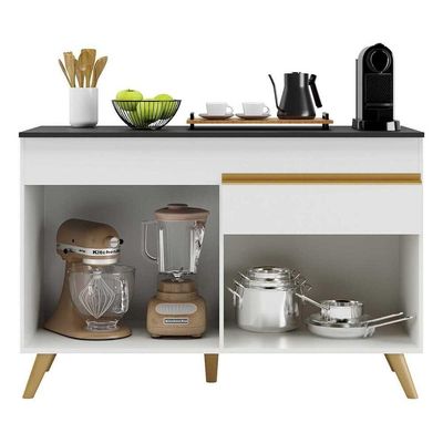 Balcão De Cozinha Pia 120 Cm Multimóveis 2 Portas Branco