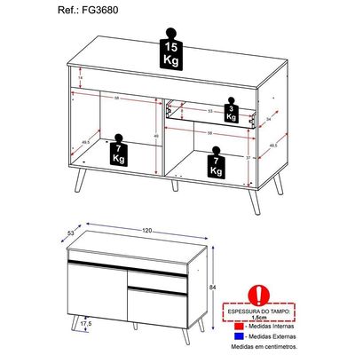Balcão De Cozinha Pia 120 Cm Multimóveis 2 Portas Branco