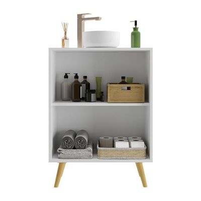 Gabinete De Banheiro 63Cm 2 Portas Fg5006 Branco/natural