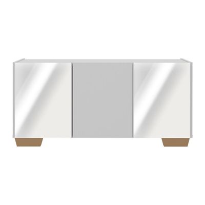 Rack Tv Até 32 Polegadas Com Espelhos Mp1079 Branco natural