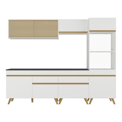 Cozinha Completa Veneza Gw Fg3715 Armário E Balcão Branca