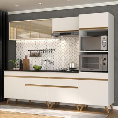 Cozinha Completa Veneza Gw Fg3715 Armário E Balcão Branca