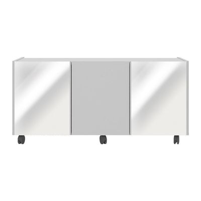 Rack Tv Até 32 Polegadas Com Rodízios E Espelhos Mp1076 Branco Branco