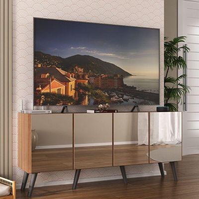 Rack Tv Até 50 Polegadas Retrô  Espelhos Mp1082 Rustic preto
