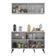 Conjunto Cantinho Do Café Retrô Armário E Aparador 4 Portas Multimóveis Mp1084 Branco/preto
