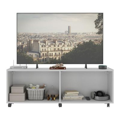Rack Tv Até 50 Polegadas Com Rodízios E Espelhos Mp1080 Branco Branco