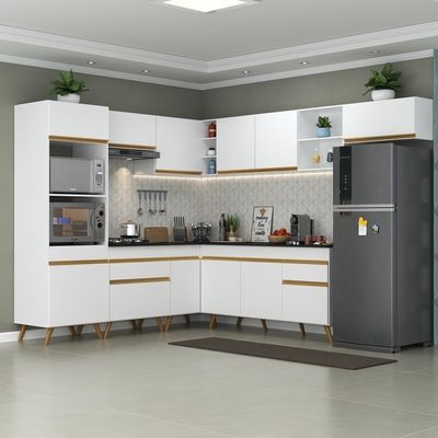 Cozinha Completa De Canto Mp2048 Com Armário E Balcão