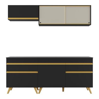Cozinha Compacta Multimóveis Veneza Gb Fg3707 Preta