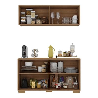 Conjunto Cantinho Do Café Armário E Aparador 4 Portas Multimóveis Mp1085 Rustic/natural