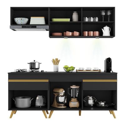 Cozinha Compacta 4 Peças Com Leds Veneza Up Multimóveis