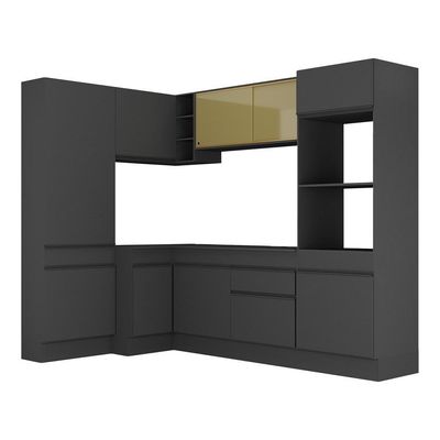 Armário De Cozinha Completa De Canto Preto