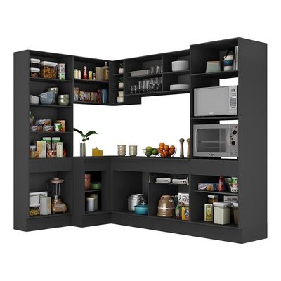 Armário De Cozinha Completa De Canto Preto