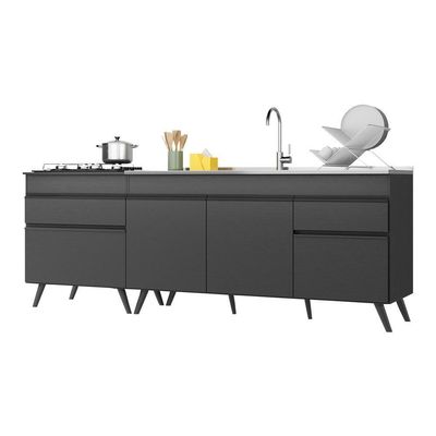 Kit 2 Balcões Gabinete Mp2073.895 Preto