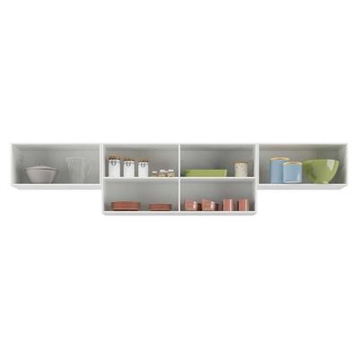 Kit 3 Armários De Cozinha Aéreos 4 Portas Veneza Multimóveis Mp2151 Branco/dourado Branco/dourado