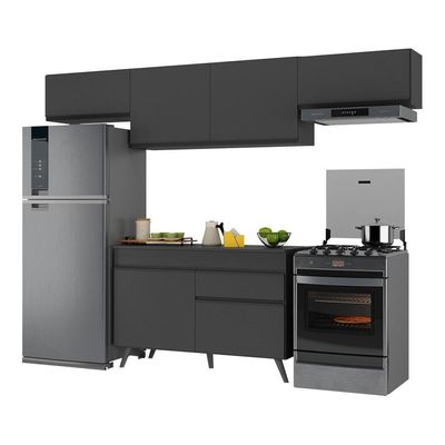 Armário De Cozinha Compacta 4 Peças Mp3697.895 Veneza Preto