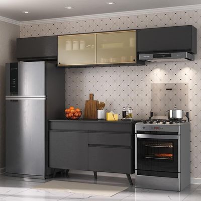 Armário De Cozinha Compacta 4 Peças Mp3698.895 Preto