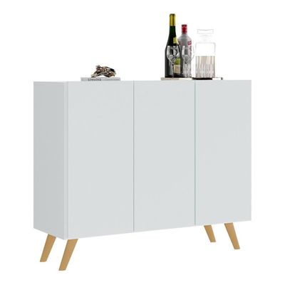 Aparador Buffet 3 Portas Multimóveis V1009 Branco/Natural