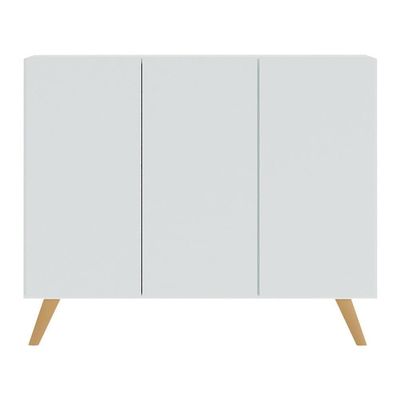 Aparador Buffet 3 Portas Multimóveis V1009 Branco/Natural