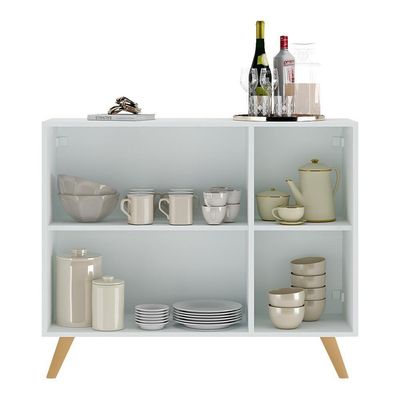 Aparador Buffet 3 Portas Multimóveis V1009 Branco/Natural