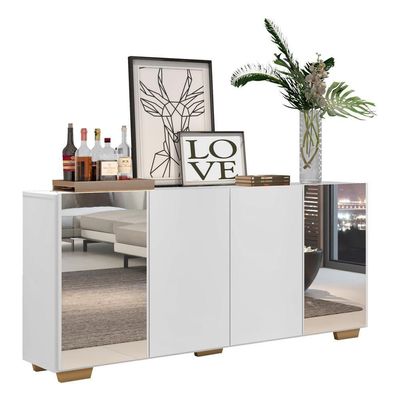 Aparador Buffet 4 Portas Vegas V3563 Branco/Natural