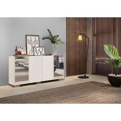 Aparador Buffet 4 Portas Vegas V3563 Branco/Natural