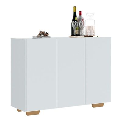 Aparador Buffet 3 Portas Multimóveis V1010 Branco/Natural
