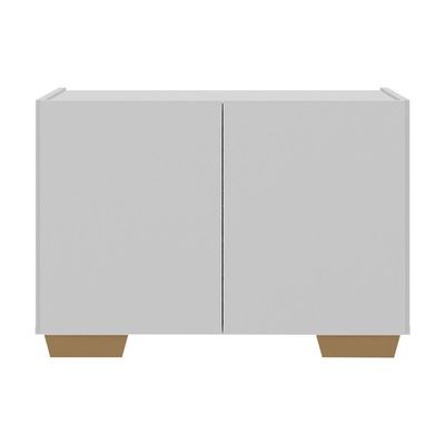 Gabinete Armário De Banheiro 62,5cm 2 Portas Com Pés Multimóveis Mp5046 Branco/natural
