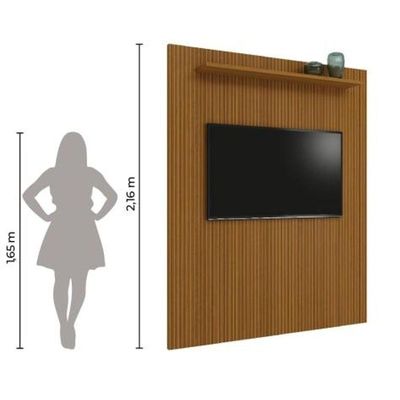 Painel TV Até 75" Ripado Egeo Com Prateleira 1,80m