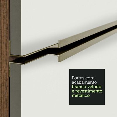 Ilha De Cozinha 120 Cm Rustic/Branco Lux Madesa