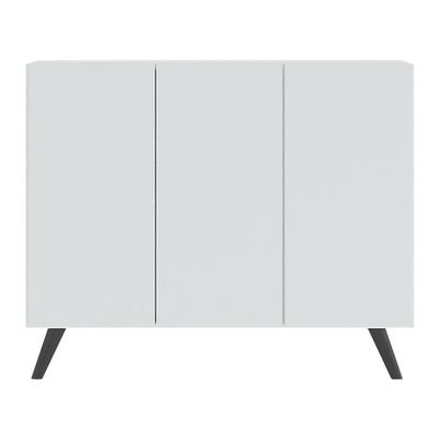 Aparador Buffet 3 Portas Multimóveis V1009 Branco/Preto