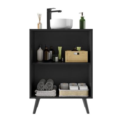 Gabinete Banheiro 2 Portas Retrô 63cm Multimóveis Preto