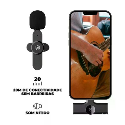 Microfone de Lapela Flex - Lightning - Gshield