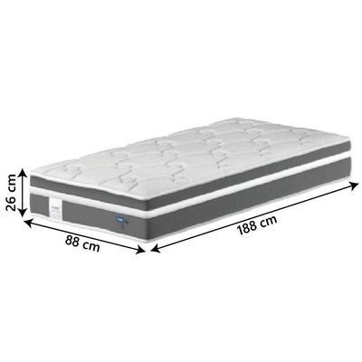 Cama Box Colchão Solteiro Molas Ensacadas Euro In Up 88x188x64cm Cinza/branco Probel Cinza / Branco