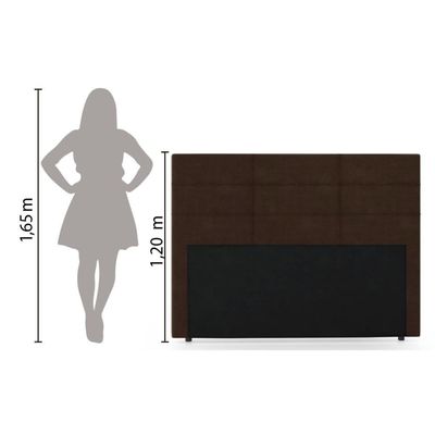 Cabeceira Para Cama Box Casal Malu 1.40m Marrom Suede Marrom