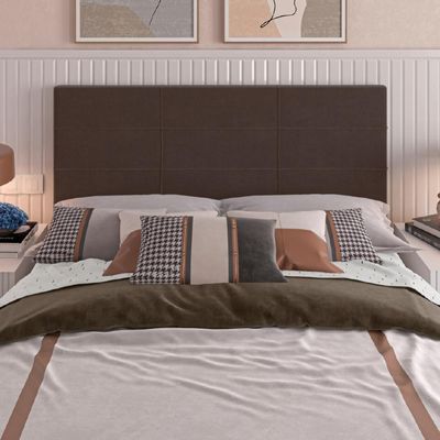 Cabeceira Para Cama Box Casal Malu 1.40m Marrom Suede Marrom