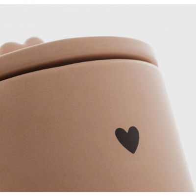Potiche Decorativo De Ceramica Heart Bege 10x10x12 - Lyor