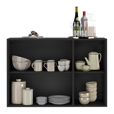 Aparador Buffet 3 Portas Com Espelho Suspenso Mp1012 Preto
