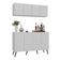 Kit Bar Armário Aéreo Aparador 4 Portas Mp1086 Branco/preto