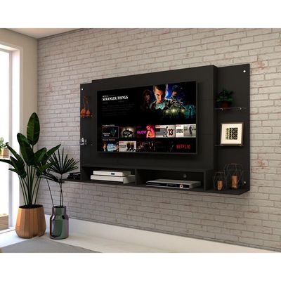 Painel Tv até 60" com Prateleiras de Vidro Braga Multimóveis
