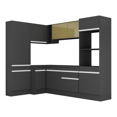 Armário De Cozinha Completa De Canto Preto/branco