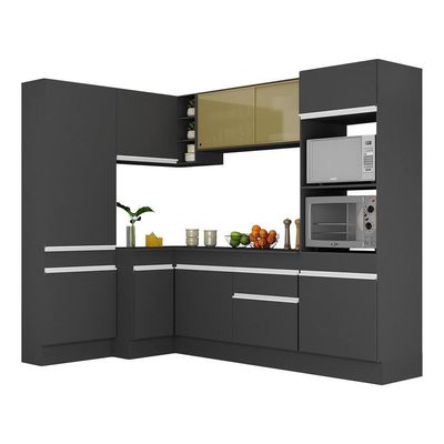 Armário De Cozinha Completa De Canto Preto/branco