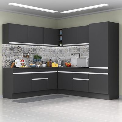 Armário De Cozinha Completa De Canto Preto/branco