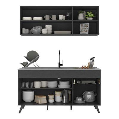 Armário De Cozinha Compacta Multimóveis Preto