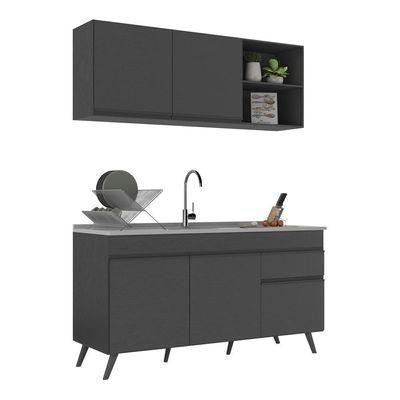 Armário De Cozinha Compacta Multimóveis Preto