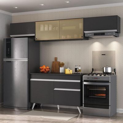Armário De Cozinha Compacta 4 Peças Mp3698.898 Preto