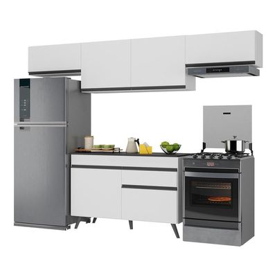 Armário De Cozinha Compacta 4 Peças Mp3697.964 Veneza Branco